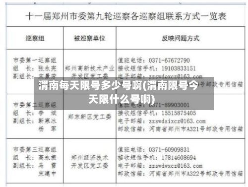 渭南每天限号多少号啊(渭南限号今天限什么号啊)