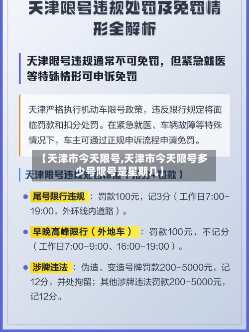 【天津市今天限号,天津市今天限号多少号限号是星期几】-第1张图片