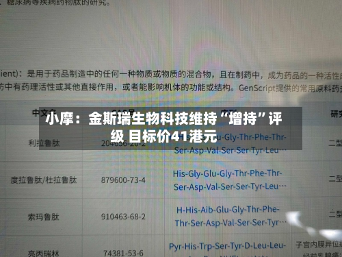 小摩：金斯瑞生物科技维持“增持	”评级 目标价41港元-第1张图片