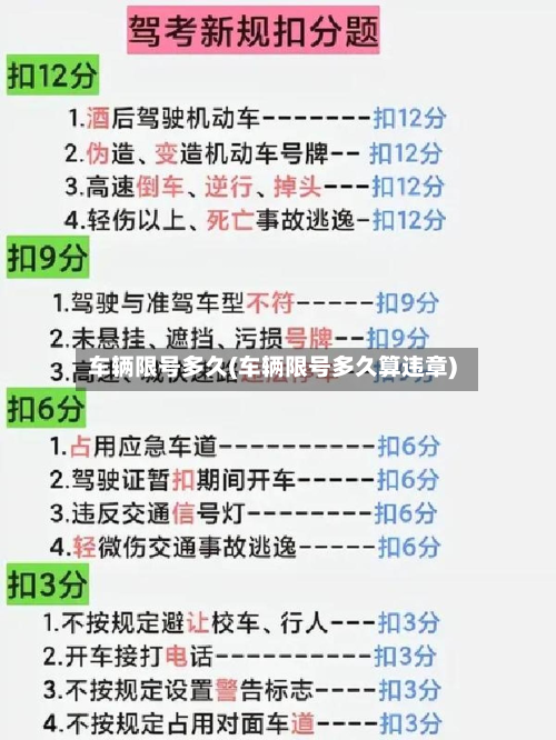 车辆限号多久(车辆限号多久算违章)-第2张图片