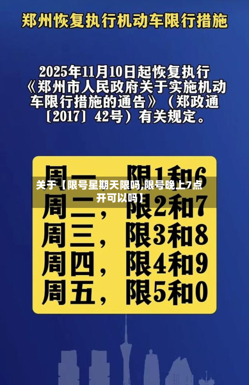 关于【限号星期天限吗,限号晚上7点开可以吗】