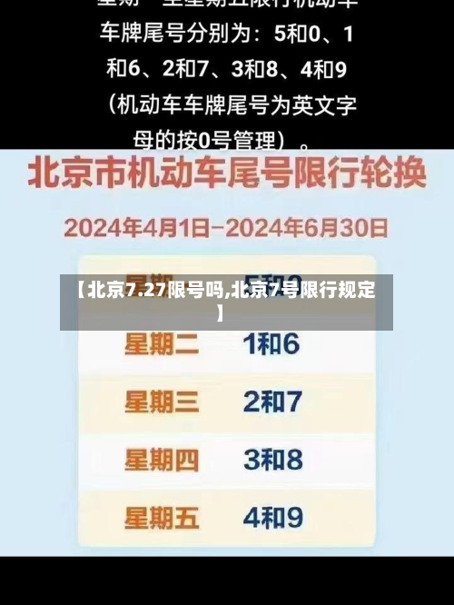 【北京7.27限号吗,北京7号限行规定】