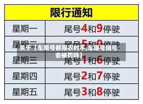 关于【车限号都限农村不,车限号限号会被罚吗】