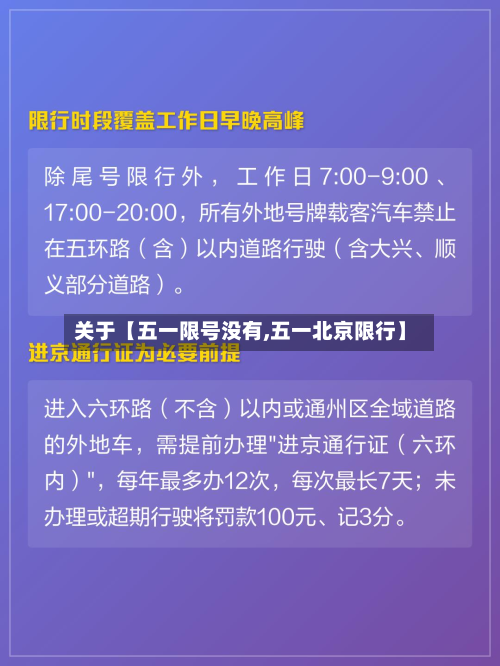 关于【五一限号没有,五一北京限行】