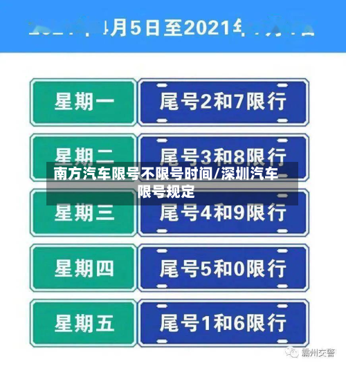 南方汽车限号不限号时间/深圳汽车限号规定