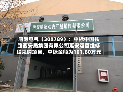 唐源电气（300789）：中标中国铁路西安局集团有限公司延安运营维修段采购项目，中标金额为101.80万元-第3张图片