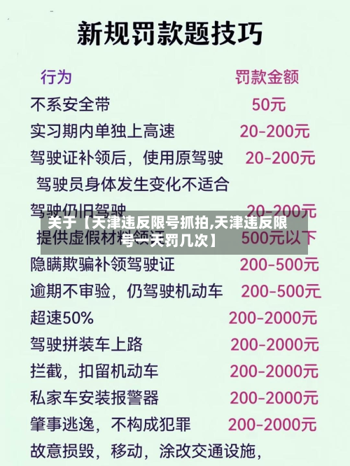 关于【天津违反限号抓拍,天津违反限号一天罚几次】-第2张图片